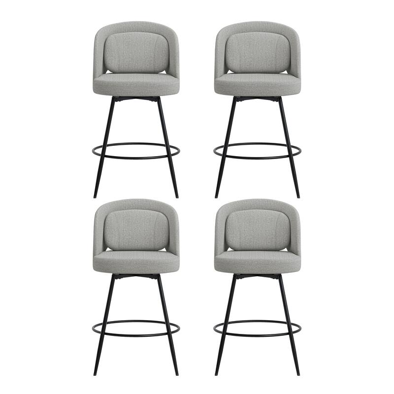 Swivel Bar Stools Set Of 2/3/4, Metal Bar Stools, Modern Upholstered Bar Stools For Kitchen Island - 20.3"W X 20.3"D X 39"H