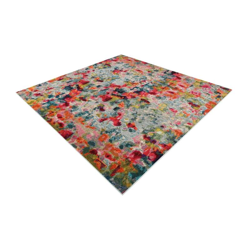 Contemporary Visby Collection Area Rug - Multi - 7'10" Square