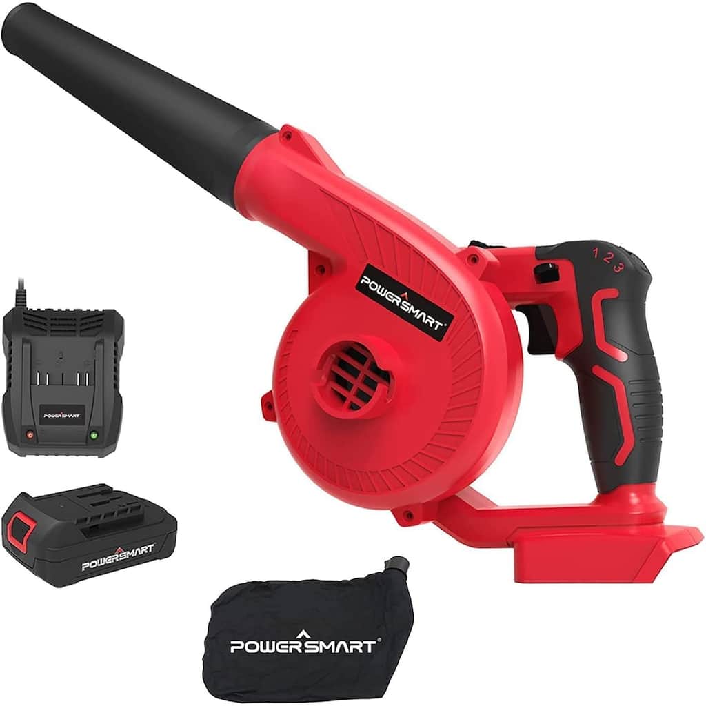 2-in-1 Leaf Blower & Vacuum W/ 2.0Ah Battery and Fast Charger - 13" x 10" x 7"