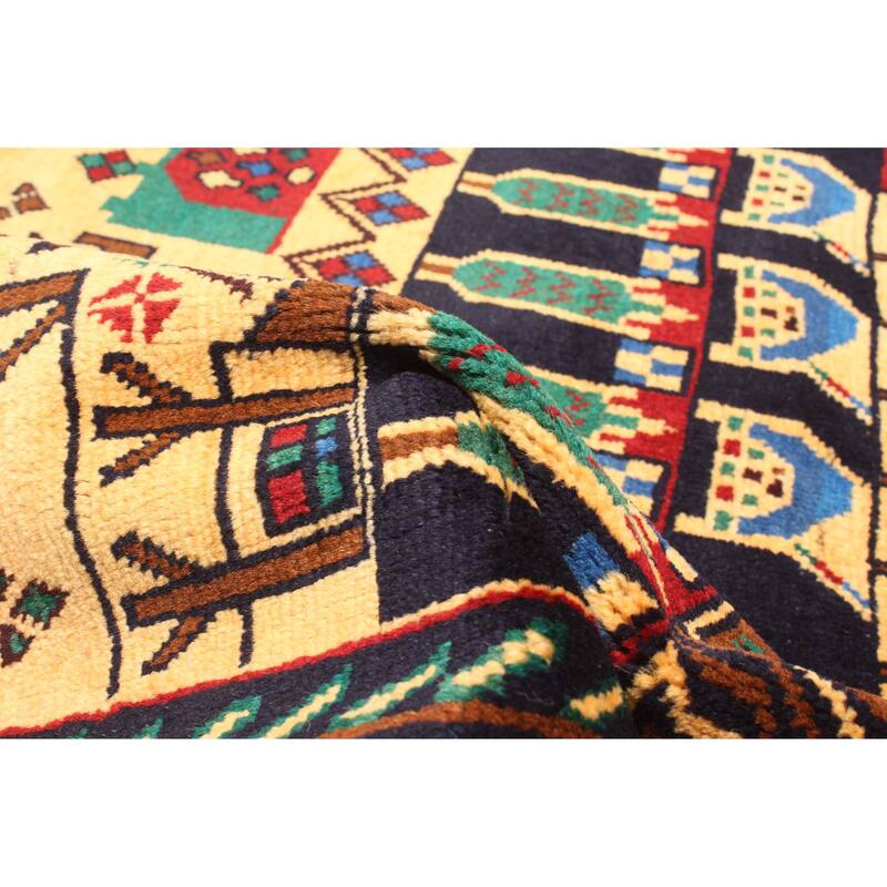 ECARPETGALLERY Hand-knotted Teimani Light Orange Wool Rug - 2'11 x 4'7