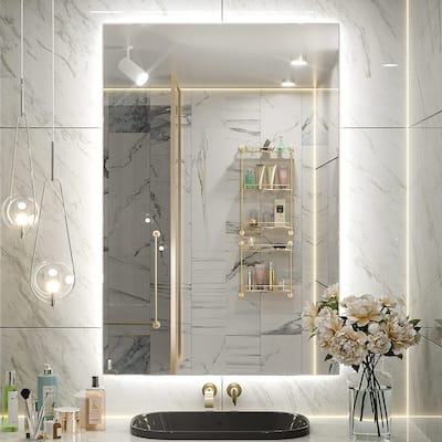 Keonjinn LED Backlit Bathroom Vanity Mirror Anti-Fog Dimmable Lighted CRI90 High Definition(Horizontally/Vertically)