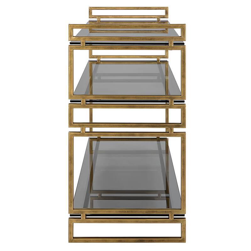 Uttermost Stacked Up Gray Glass Console Table - 40"W x 33"H x 16"D