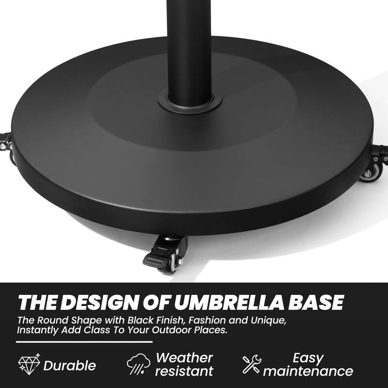 40lbs Patio Market Umbrella Base Stand with Wheels