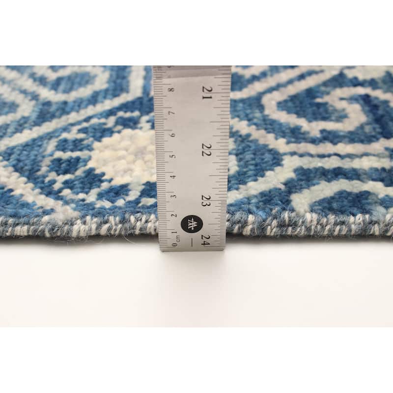 ECARPETGALLERY Hand-knotted Mystique Dark Blue Wool Rug - 4' 2" x 5' 11"