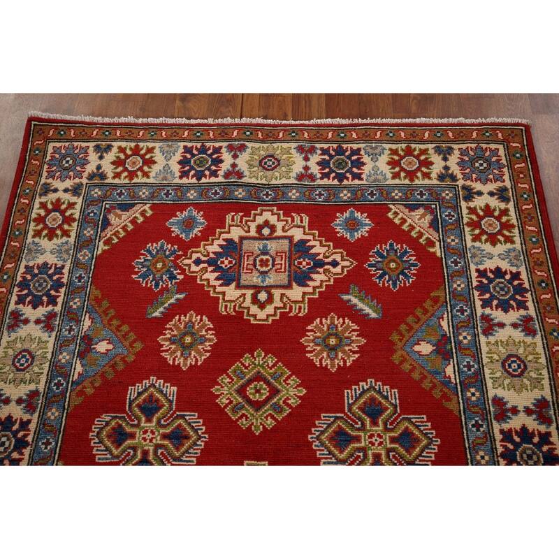 Oriental Orange Kazak Area Rug Hand-Knotted Bedroom Wool Carpet - 3'11" x 6'0"
