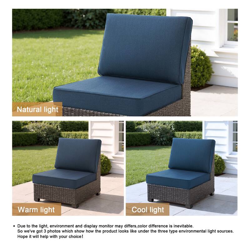 Outdoor 4.7" Thick Sunbrella Cushion Set with Back and Seat Cushions