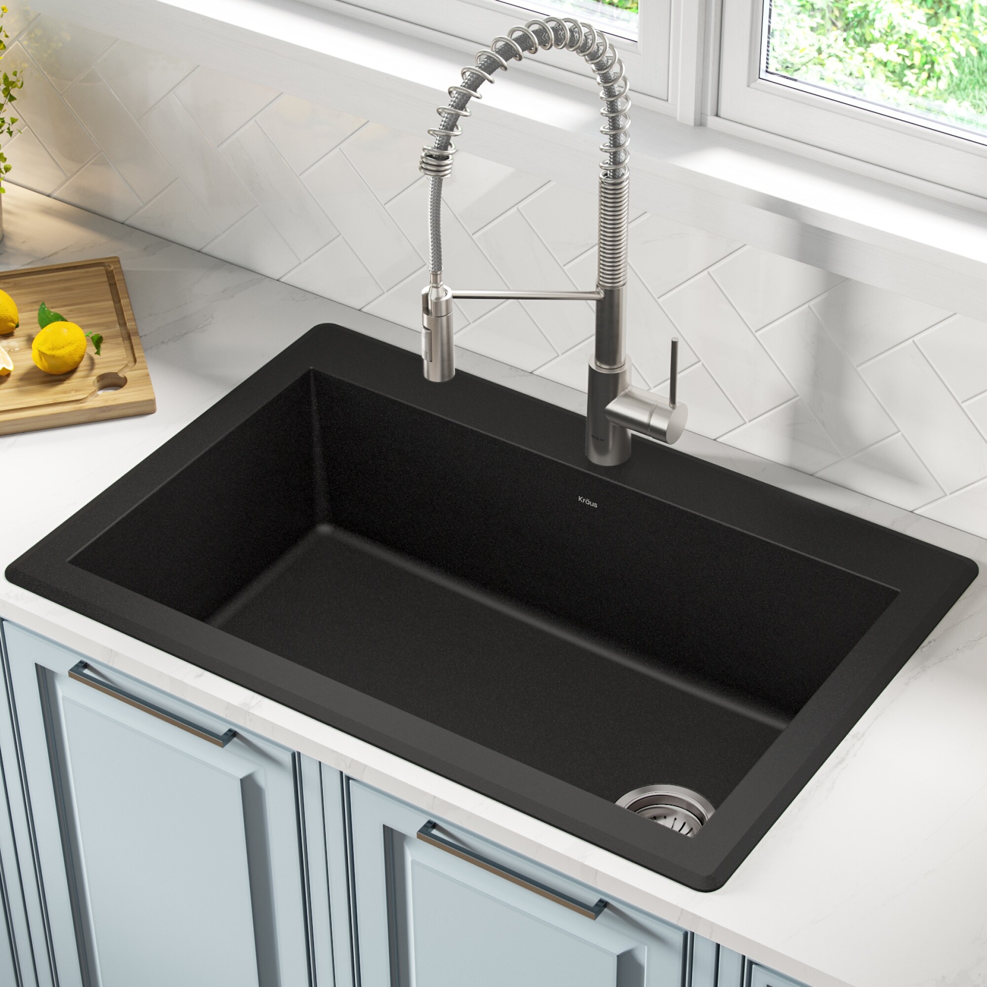 KRAUS Forteza Granite 33 inch Undermount Drop-in Kitchen Sink
