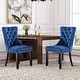 preview thumbnail 37 of 55, Set of 2 Modern Glam Velvet Dining Chairs - Armless TuftedAccent Side Chairs with Nailhead Trim & Ring Handle