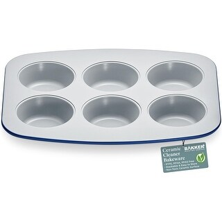 6-Cup Muffin Pan Set - Blue, Teal, Marble, Golden, Cream
