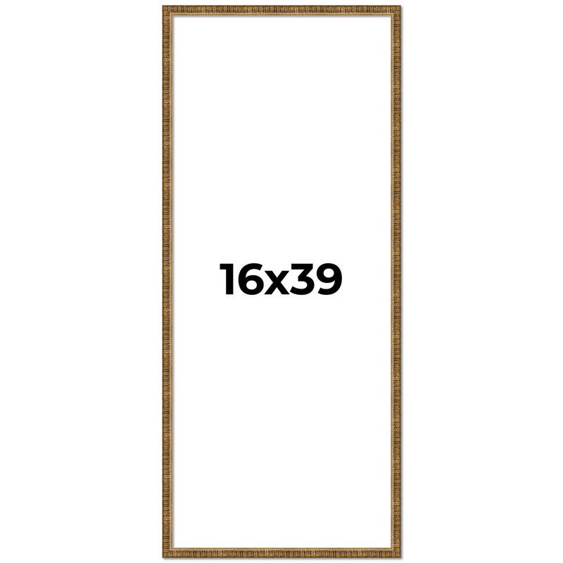 16x39 Frame Gold Kingsley Distressed Solid Wood Picture Frame Width