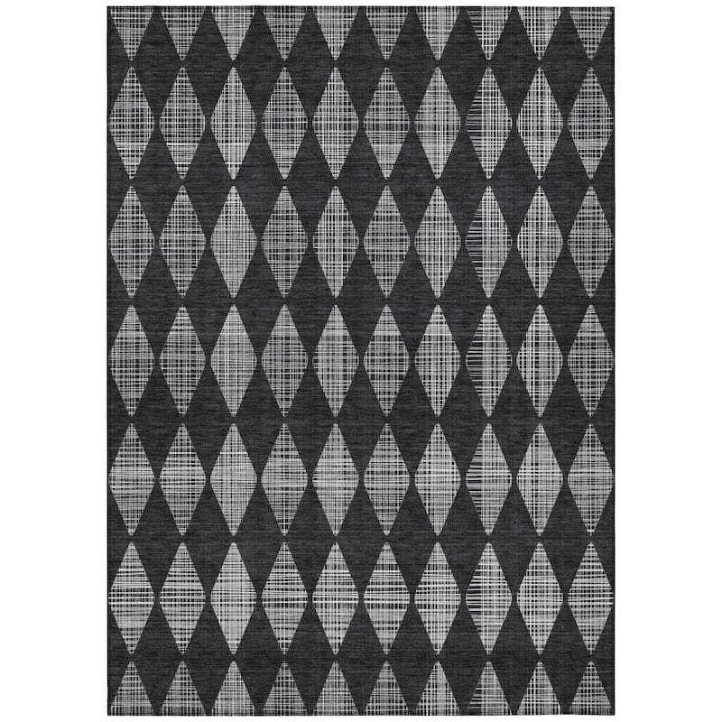 Machine Washable Indoor/ Outdoor Chantille Argyle Rug