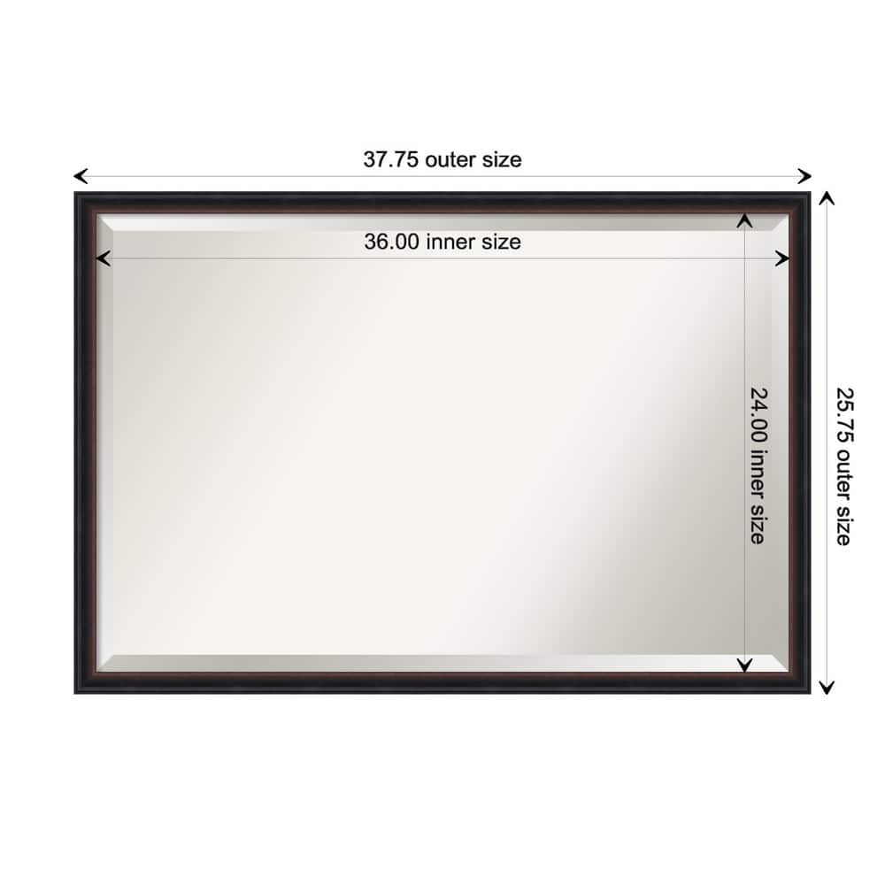 Salon Scoop Beveled Wood Framed Bathroom Vanity Wall Mirror