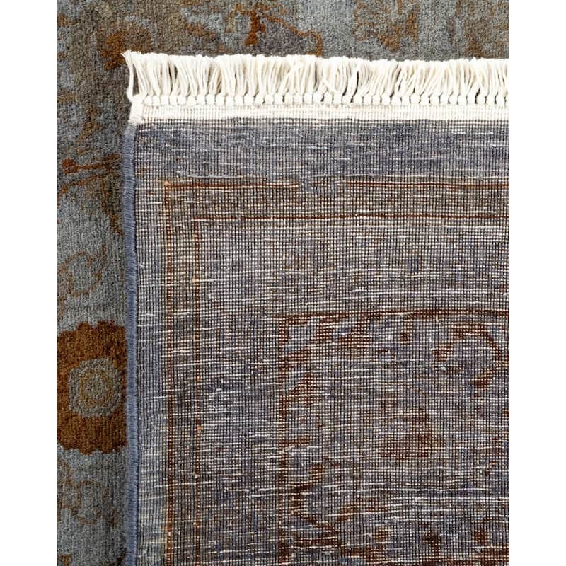 Overton Hand Knotted Wool Vintage Inspired Modern Contemporary Overdyed Gray Area Rug - 6' 2" x 12' 0"