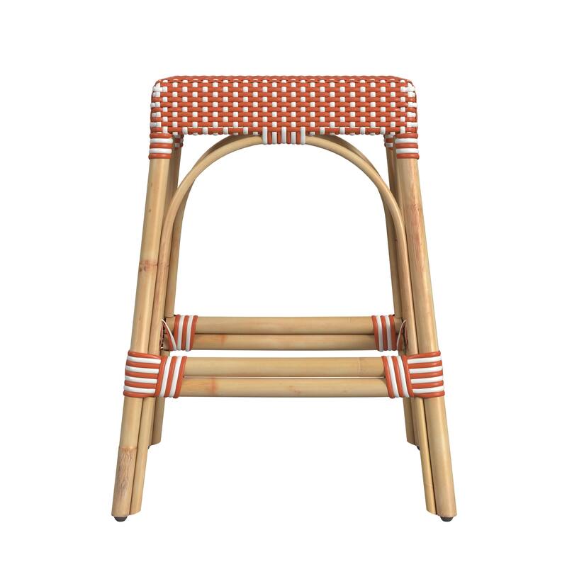 Robias 24.5" Rattan Rectangular Counter Stool