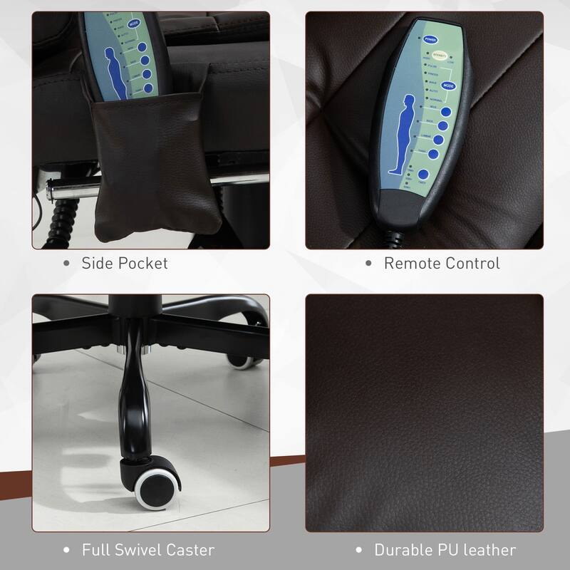7-Point Vibrating Massage Office Chair with Reclining Back, Footrest, and Adjustable Height for Ultimate Comfort