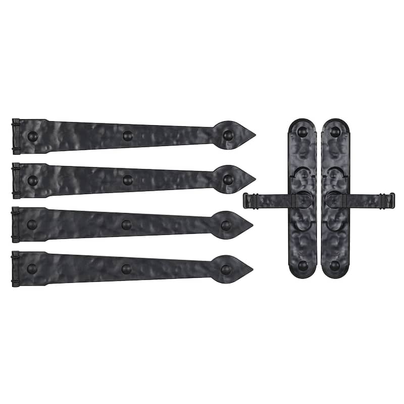Household Essentials Premium Carriage House Magnetic Garage Door Hinges with Lever, Black - Black