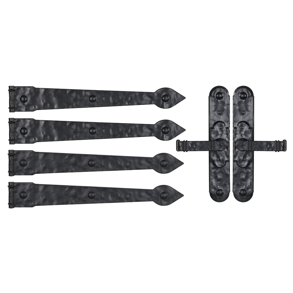 Household Essentials Premium Carriage House Magnetic Garage Door Hinges with Lever, Black