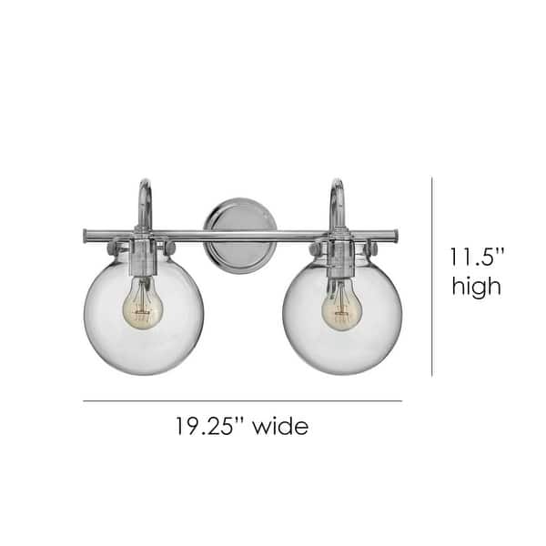 Wall Fixtures Lamps, Lighting & Ceiling Fans Globe Vanity 2Light
