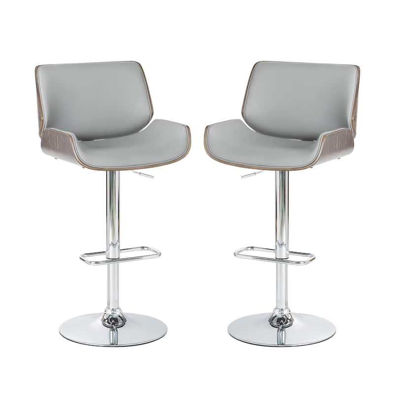 Glitzhome Set of 2 or 4 Modern Height Adjustable Faux Leather Swivel Bar Stools