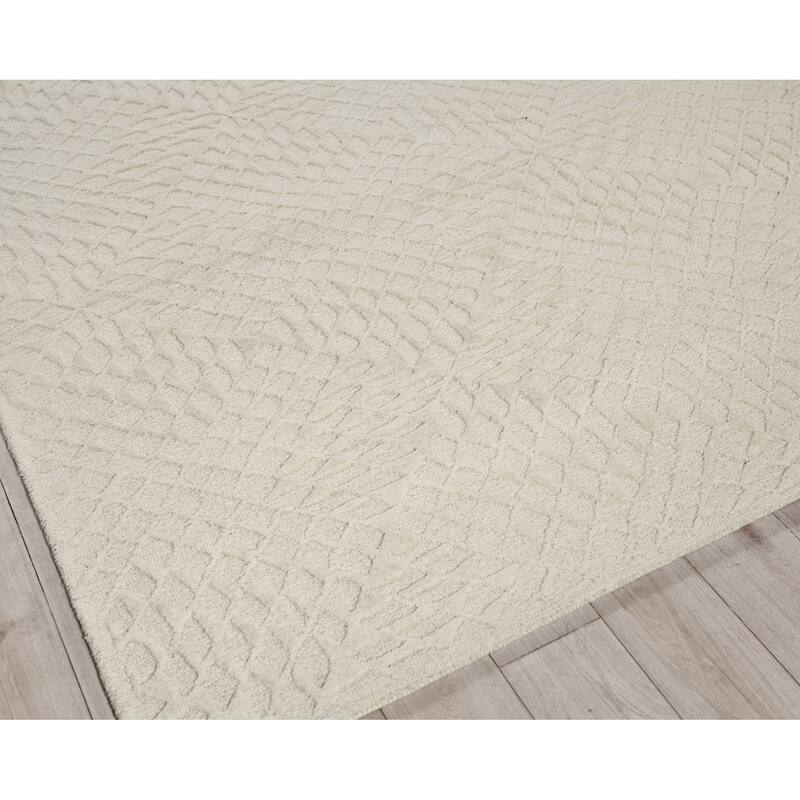 Exquisite Rugs Sandro Handmade Hand-tufted New Zealand Wool on Canvas Ivory Area Rug