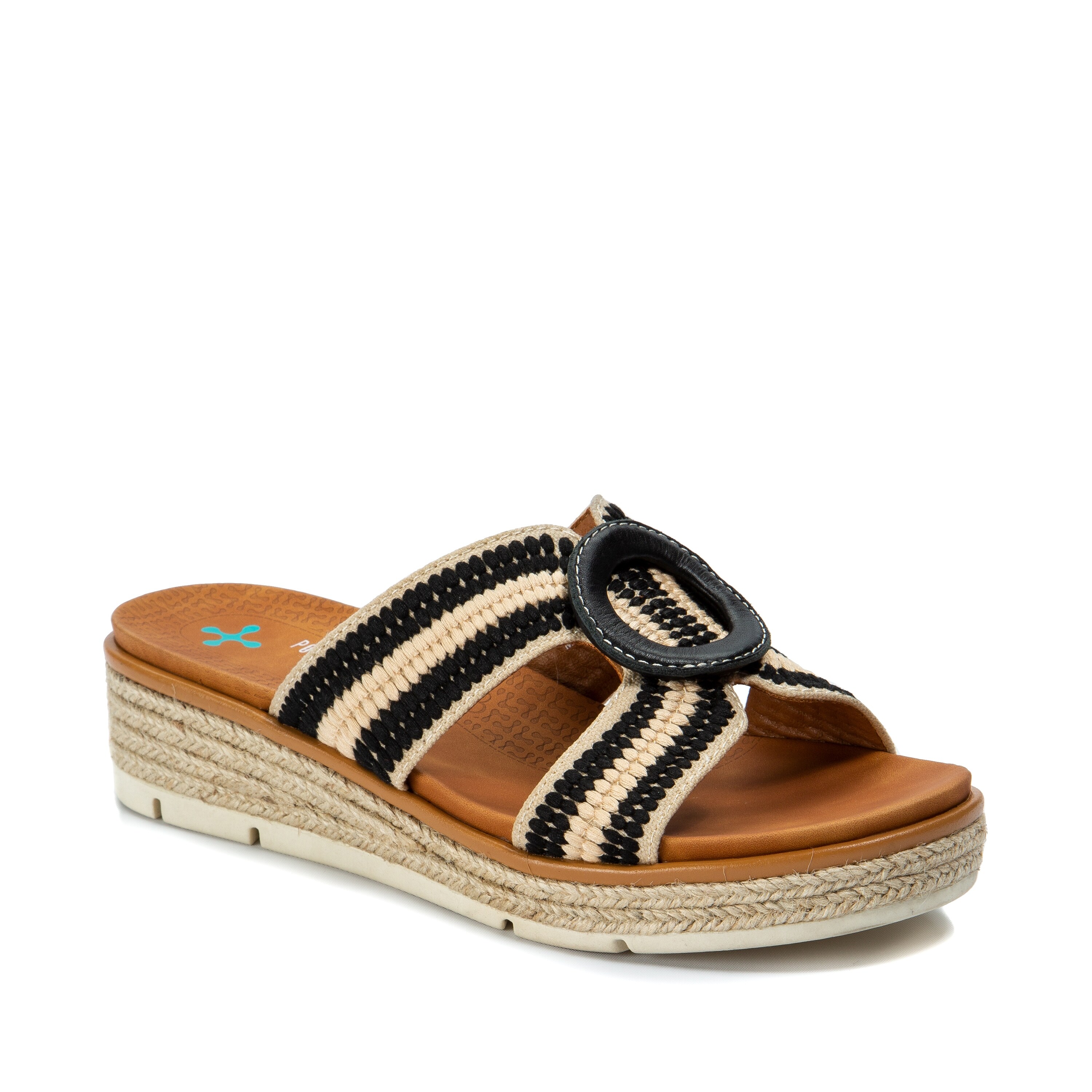 black and cream sandals