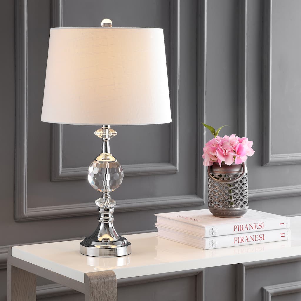 Sullivan 25.5" LED Crystal/Metal Table Lamp, Clear/Chrome by JONATHAN Y