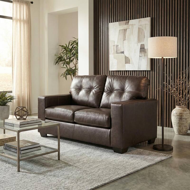 Roundhill Furniture Holmes Leather Upholstered Loveseat