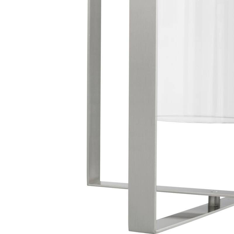 Vertex Collection One-Light Brushed Nickel Clear Glass Contemporary Foyer Light - 12 in x 12 in x 22.5 in
