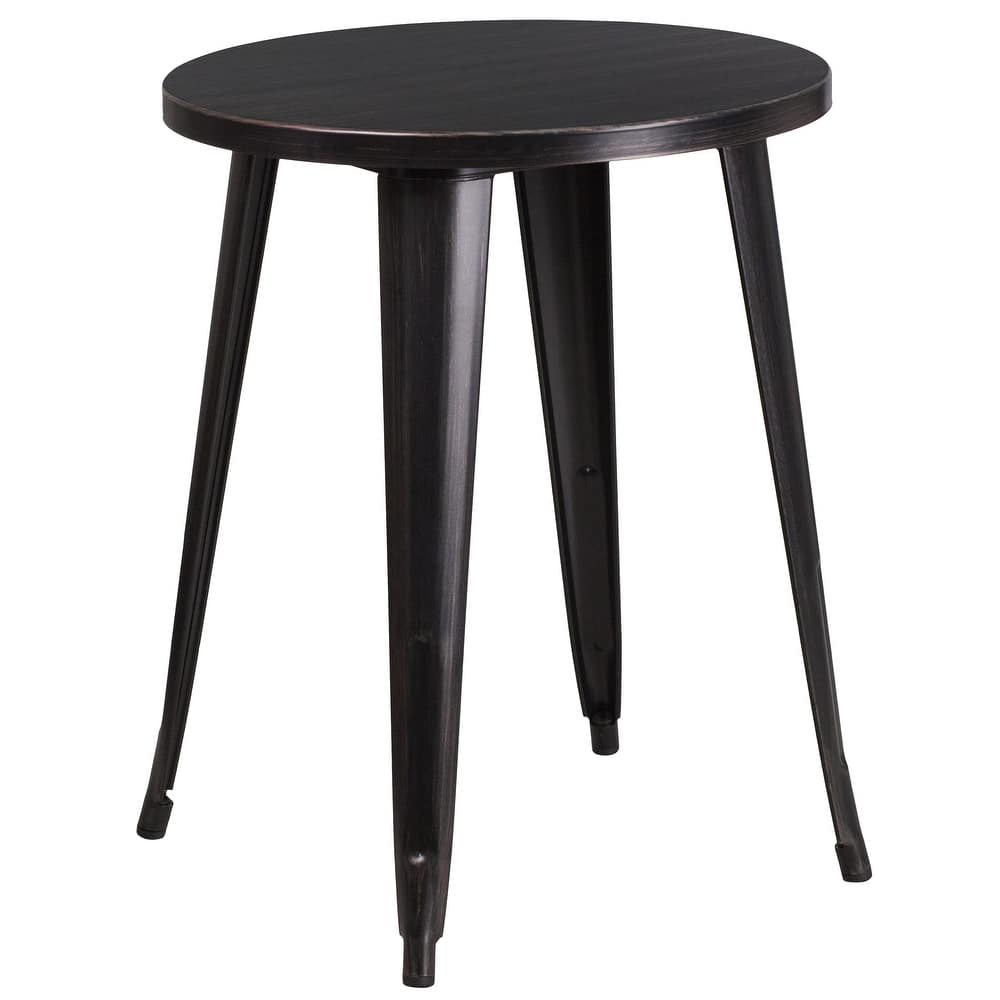 24'' Round Metal Indoor-Outdoor Table - 24"W x 24"D x 29"H - 24"W x 24"D x 29"H