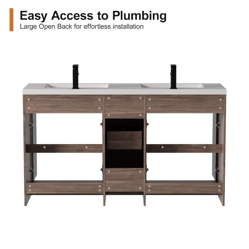 36"/48"/60"/72" Bathroom Vanity Set with Sink & Faucet