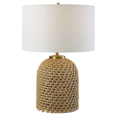 Uttermost Kendari Rope & Rattan Table Lamp - 25"H,   Shade 10"H x 17"Dia.