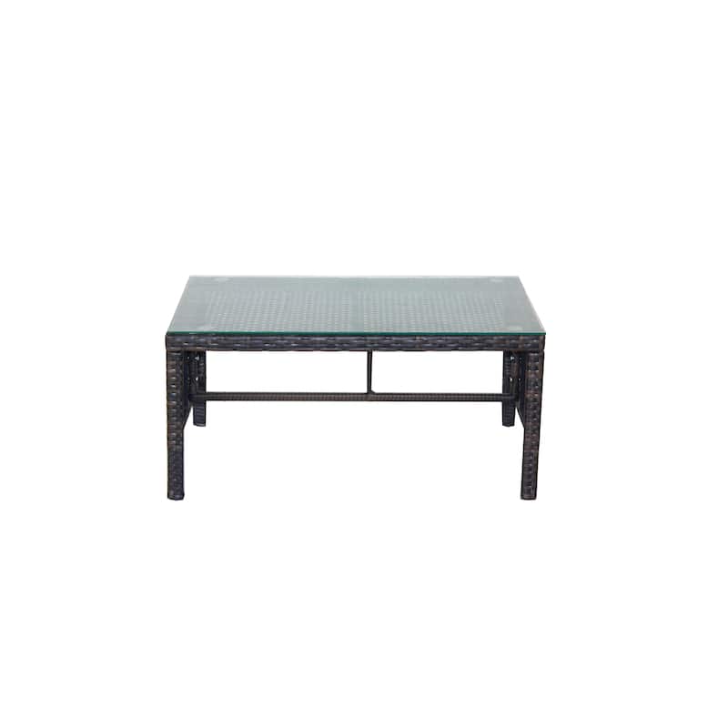 Outdoor patio Furniture 1 Coffee Table with clear tempered glass