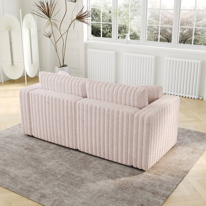 75.6" Soft Modular 2-person Sofa - Highly Comfortable with Distinctive Design. Perfect for Bedroom & Living Room.Light