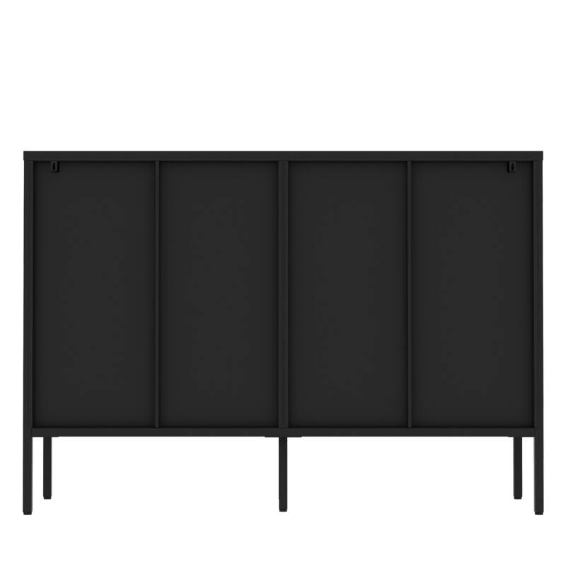 Metal Sideboard Buffet Cabinet Organizer with 4 Glass Door