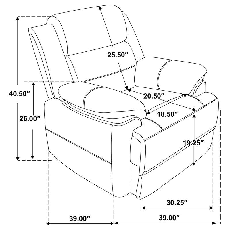 Ellington Upholstered Padded Arm Sofa Set Dark Brown