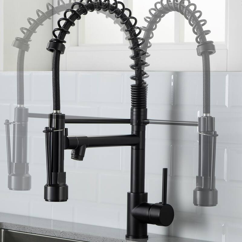 Commercial Single Handle Kitchen Faucet with Pull Down Sprayer