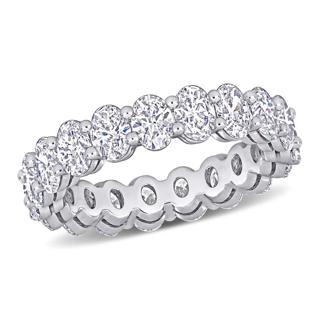 Miadora 3 1/2ct TDW Oval Diamond Eternity Ring in 14k White Gold