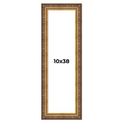 10x38 Frame Vintage Gold Solid Wood Picture Frame | 2.5 Inch Moulding