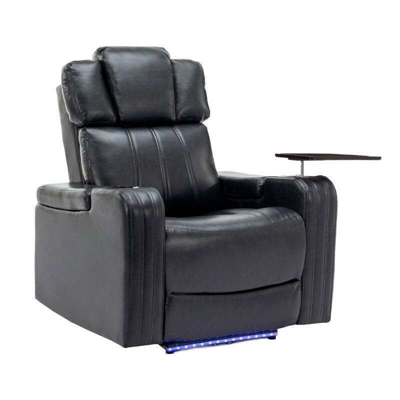 Power Recliner Individual Seat Home Theater Recliner with Cooling Cup Holder, Bluetooth Speaker, LED Lights, USB Ports