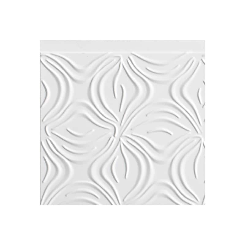 FASÄDE Lotus Decorative Vinyl Backsplash Panel - 6x6 Inch Sample - Matte White