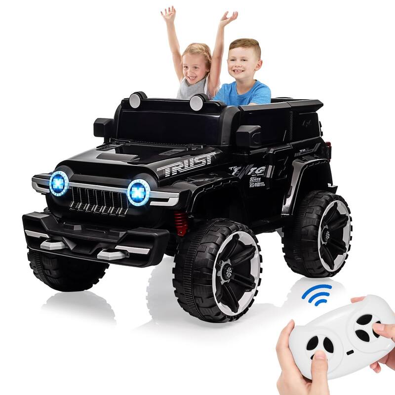 12V Kids Ride-On Truck, Battery Powered Electric Car with Remote Control - Black