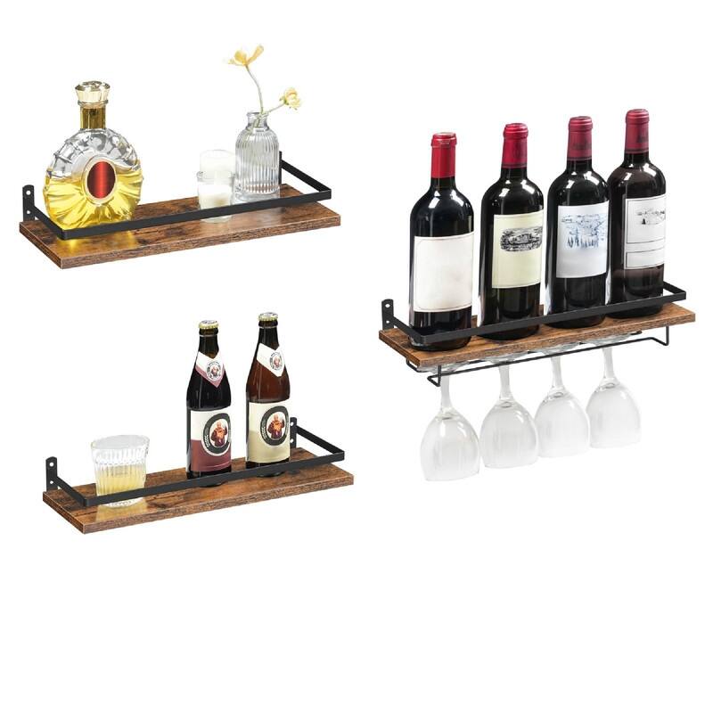 Wall Mounted Wine Rack 3 Pack - 14.6"L x 5.9"W x 4"H