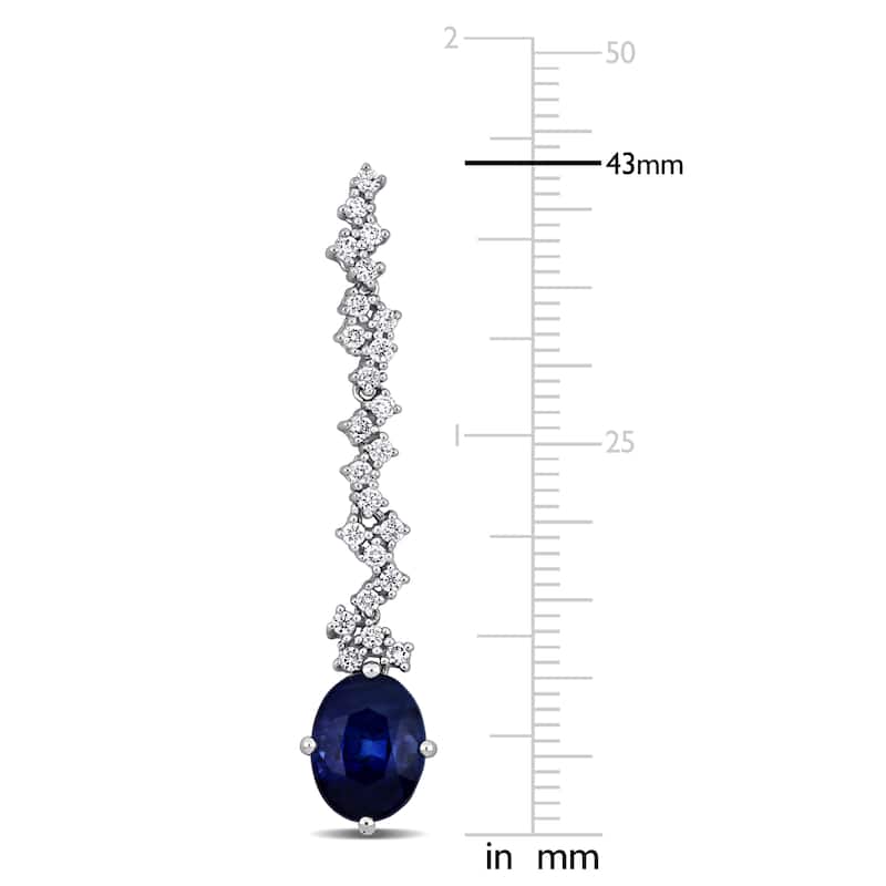 Miadora 14k White Gold Linear Drop Diamond Earrings 1 3/5 or 1 5/8ct TDW (G-H SI)