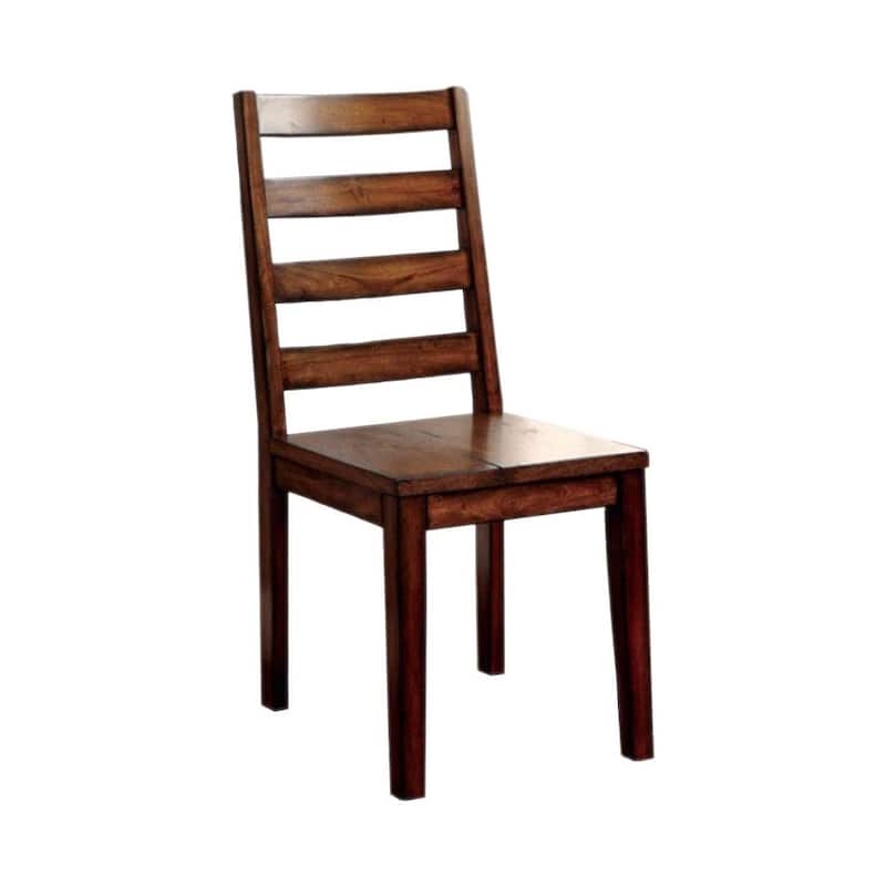 Transitional Wooden Side Chair Oak Brown - Set Of 2 - 41"H x 18.25 W x 24.5 L