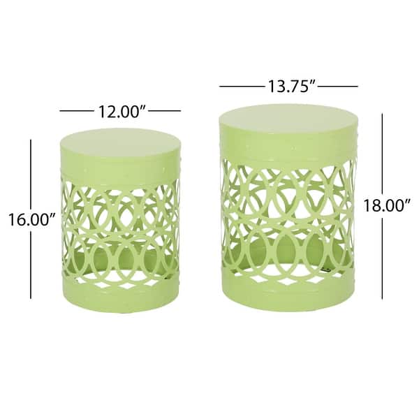 Mellie Outdoor Outdoor Metal Side Tables (Set of 2) by Christopher
