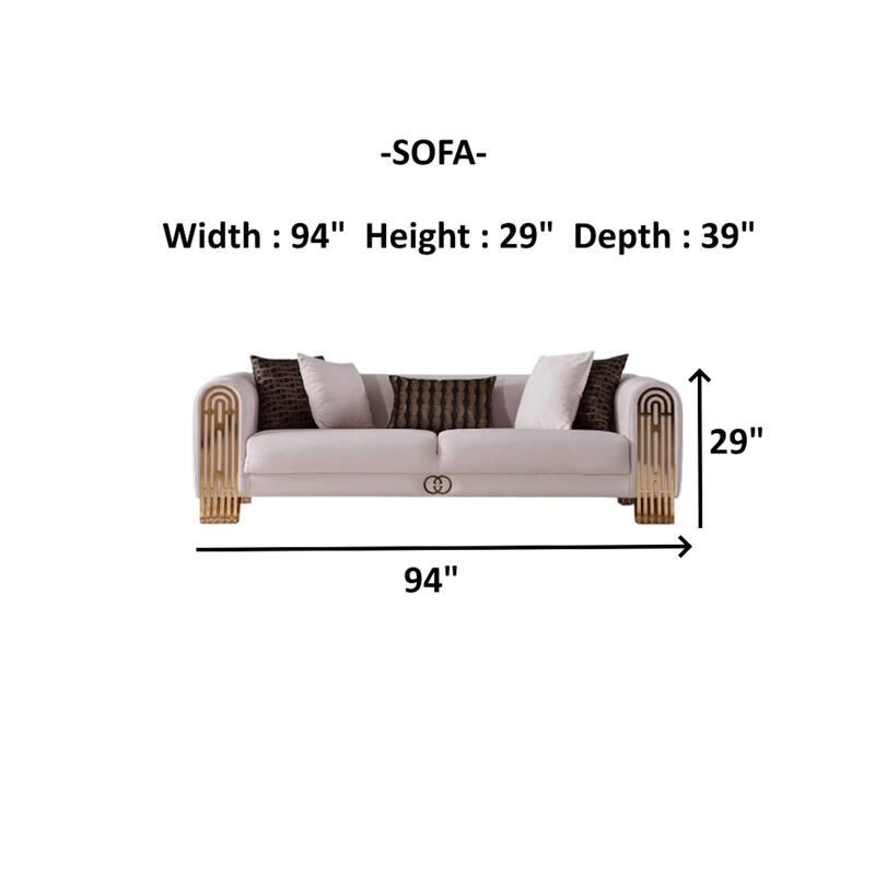 Melena 4 Pieces Living Room Sets 2 Sofa 2 Chair