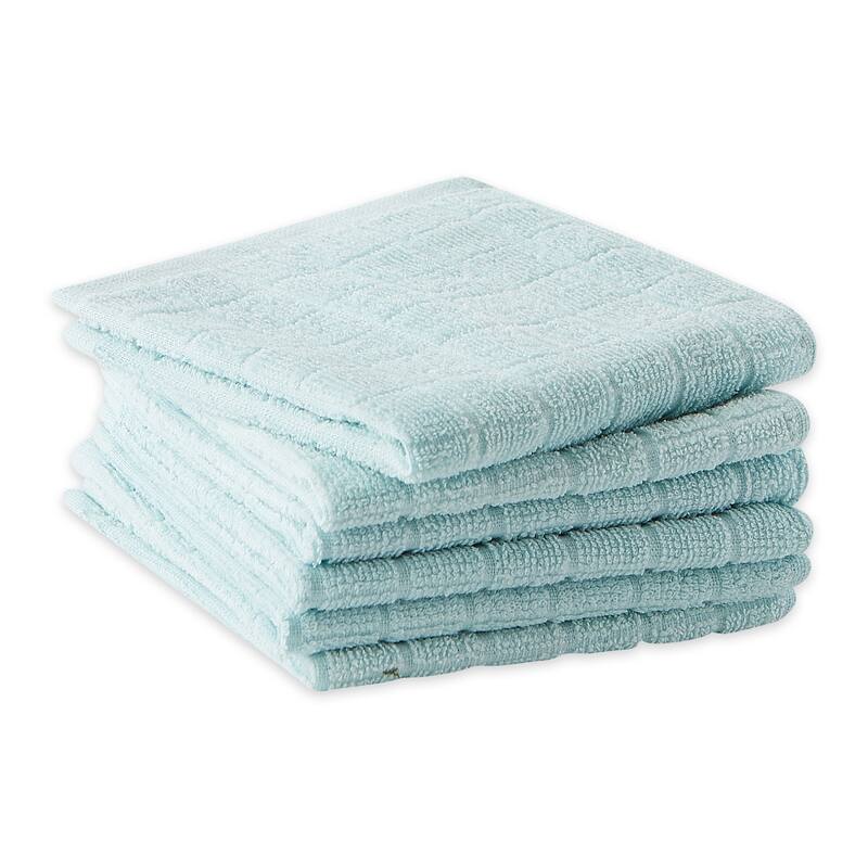 DII Solid Windowpane Terry Dishcloth Set of 6