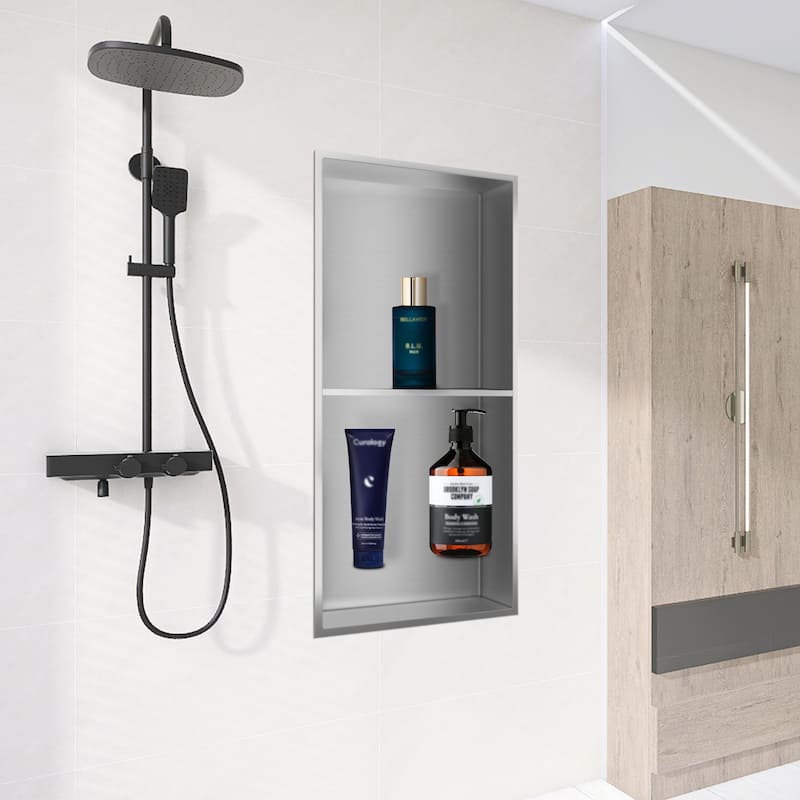 WIZ 12-inch W x 24-inch H x 4-inch D Stainless Steel Shower Niche
