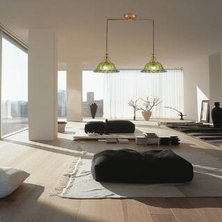 2-Light light fixtures green and gold ceiling light glass, metal kitchen light