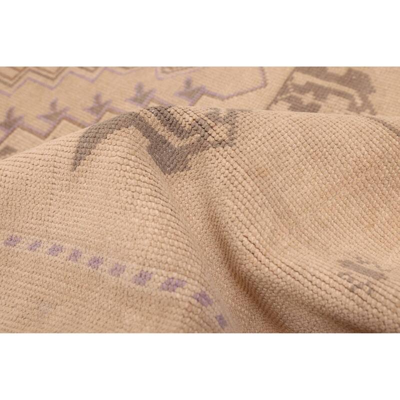 ECARPETGALLERY Hand-knotted Melis Vintage Tan Wool Rug - 4'4 x 6'3